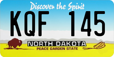 ND license plate KQF145