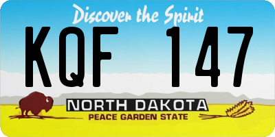 ND license plate KQF147