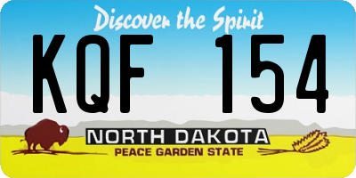 ND license plate KQF154