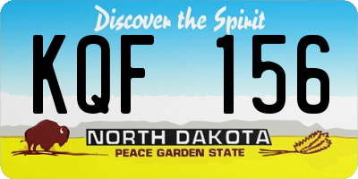 ND license plate KQF156