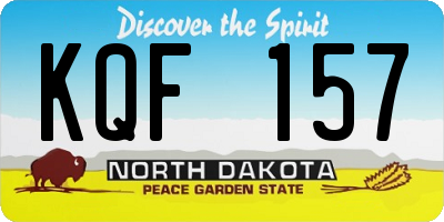 ND license plate KQF157