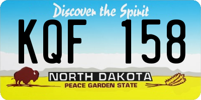 ND license plate KQF158