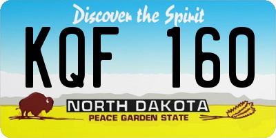 ND license plate KQF160