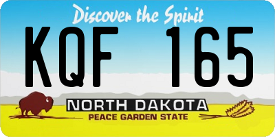 ND license plate KQF165