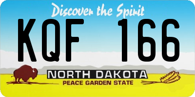 ND license plate KQF166