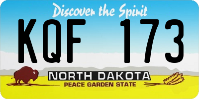 ND license plate KQF173