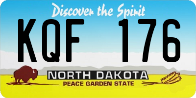 ND license plate KQF176