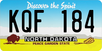 ND license plate KQF184