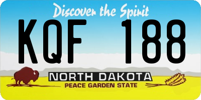 ND license plate KQF188