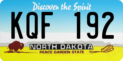 ND license plate KQF192