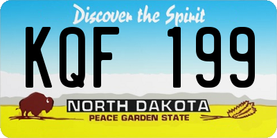 ND license plate KQF199