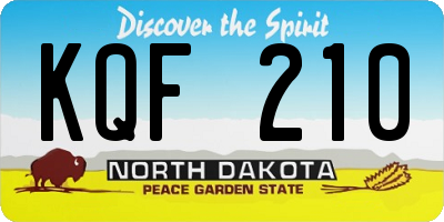 ND license plate KQF210