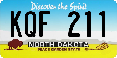 ND license plate KQF211