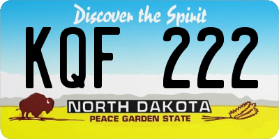 ND license plate KQF222