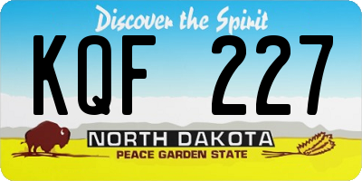 ND license plate KQF227