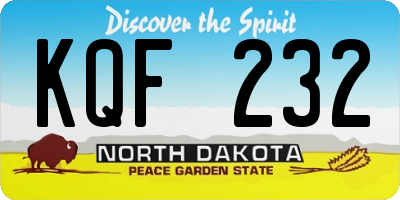 ND license plate KQF232