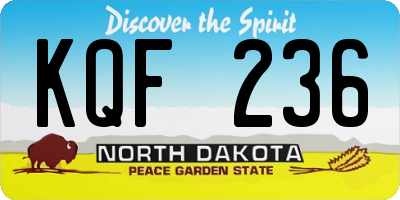 ND license plate KQF236