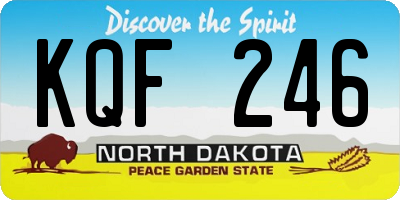 ND license plate KQF246