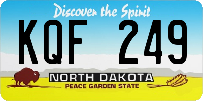 ND license plate KQF249
