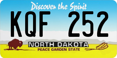 ND license plate KQF252