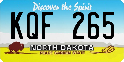 ND license plate KQF265
