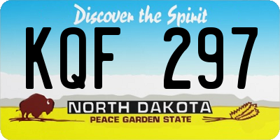 ND license plate KQF297