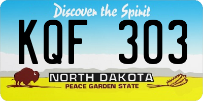 ND license plate KQF303
