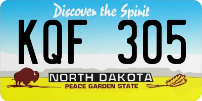 ND license plate KQF305