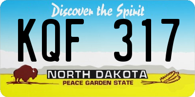 ND license plate KQF317