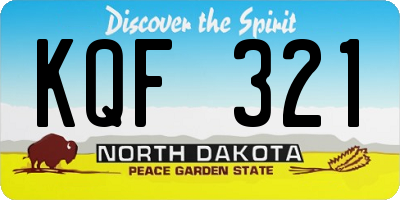 ND license plate KQF321