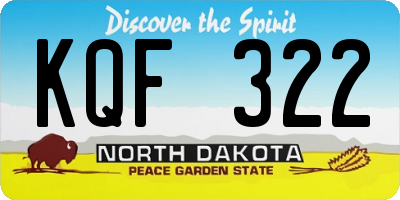 ND license plate KQF322