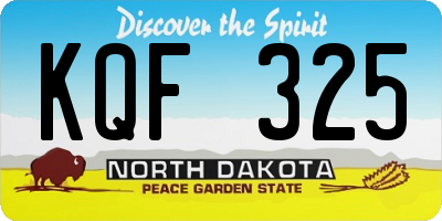 ND license plate KQF325
