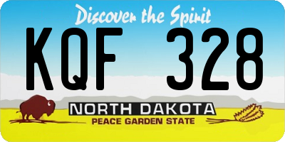 ND license plate KQF328
