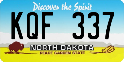 ND license plate KQF337