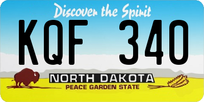 ND license plate KQF340