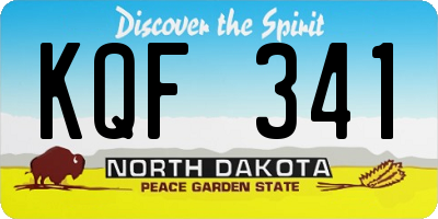 ND license plate KQF341