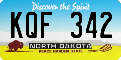 ND license plate KQF342
