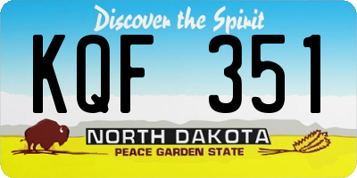 ND license plate KQF351