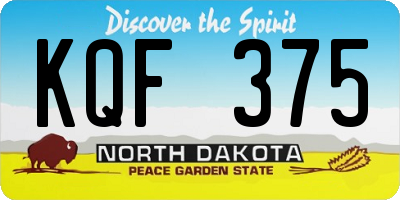 ND license plate KQF375