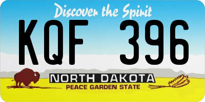 ND license plate KQF396