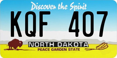 ND license plate KQF407