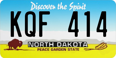ND license plate KQF414