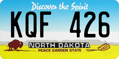 ND license plate KQF426