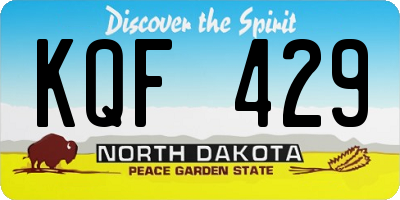 ND license plate KQF429