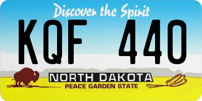 ND license plate KQF440