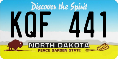 ND license plate KQF441