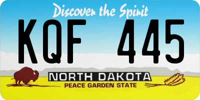 ND license plate KQF445