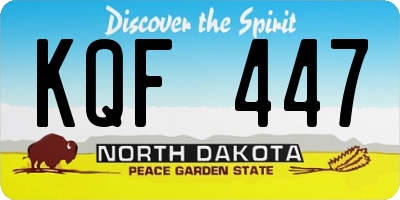ND license plate KQF447