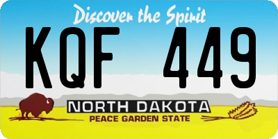 ND license plate KQF449