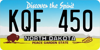 ND license plate KQF450